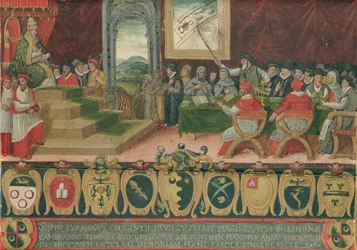 Discussion sur la réforme du calendrier sous le pape Grégoire XIII (1502-85) remplacé par le calendrier grégorien, Rome, 15 octobre 1582